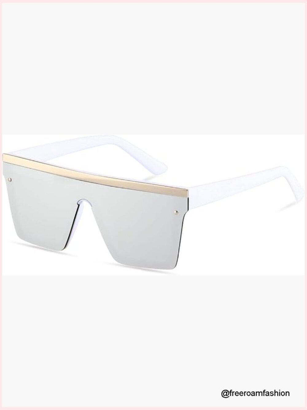 Oversized Square Flat Top Shield Sunglasses UV Protection